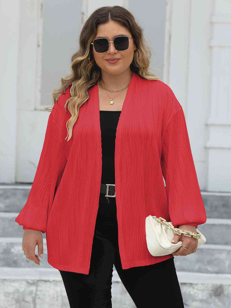 Gayle Plus Size Open Front Long Sleeve Cardigan
