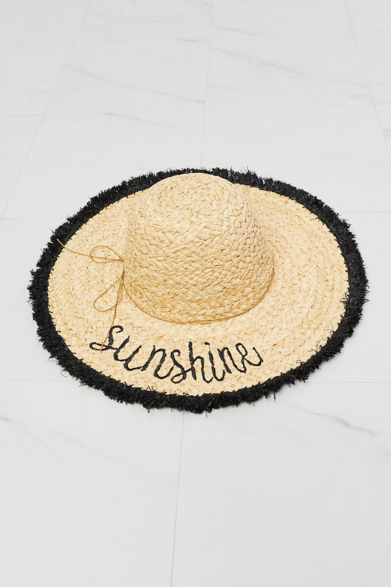 Reese Sunshine Straw Fringe Hat
