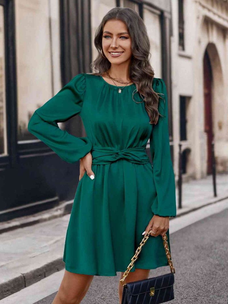 Presley Twisted Round Neck Long Sleeve Dress -- Deal of the day!