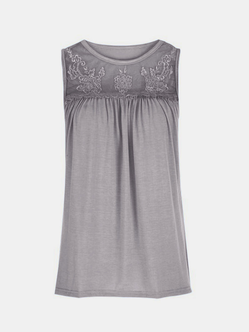 Rosa Lace Detail Round Neck Tank