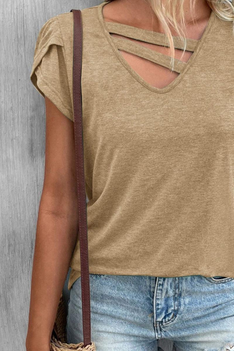 Destiny Cutout Petal Sleeve T-Shirt