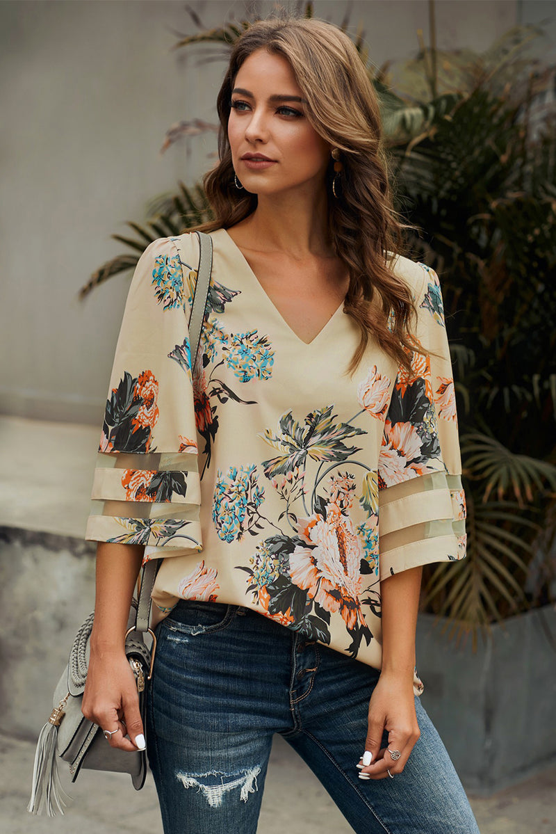 Sarah Mae Printed Flare Sleeve Top -- Deal of the day!