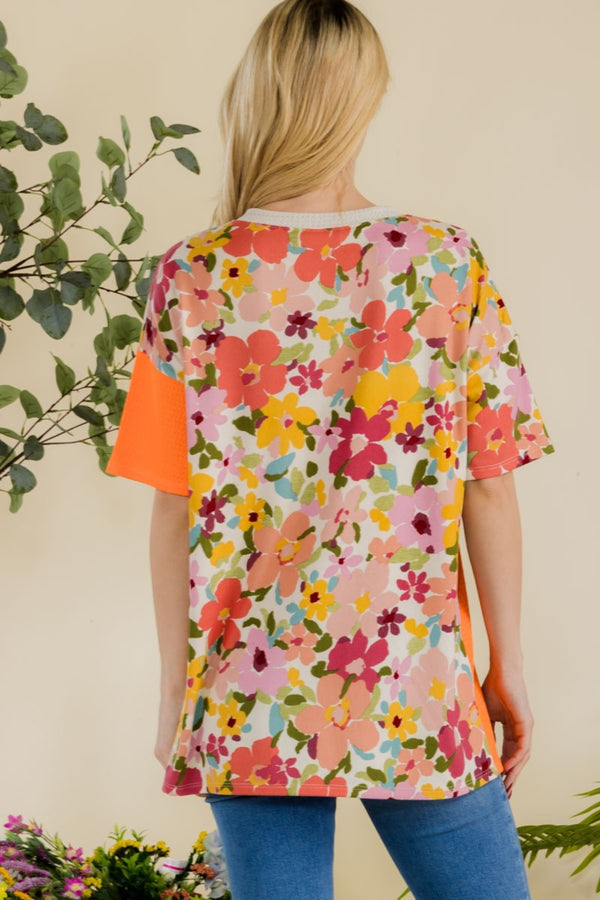 Nicole Full Size Floral Short Sleeve T-Shirt