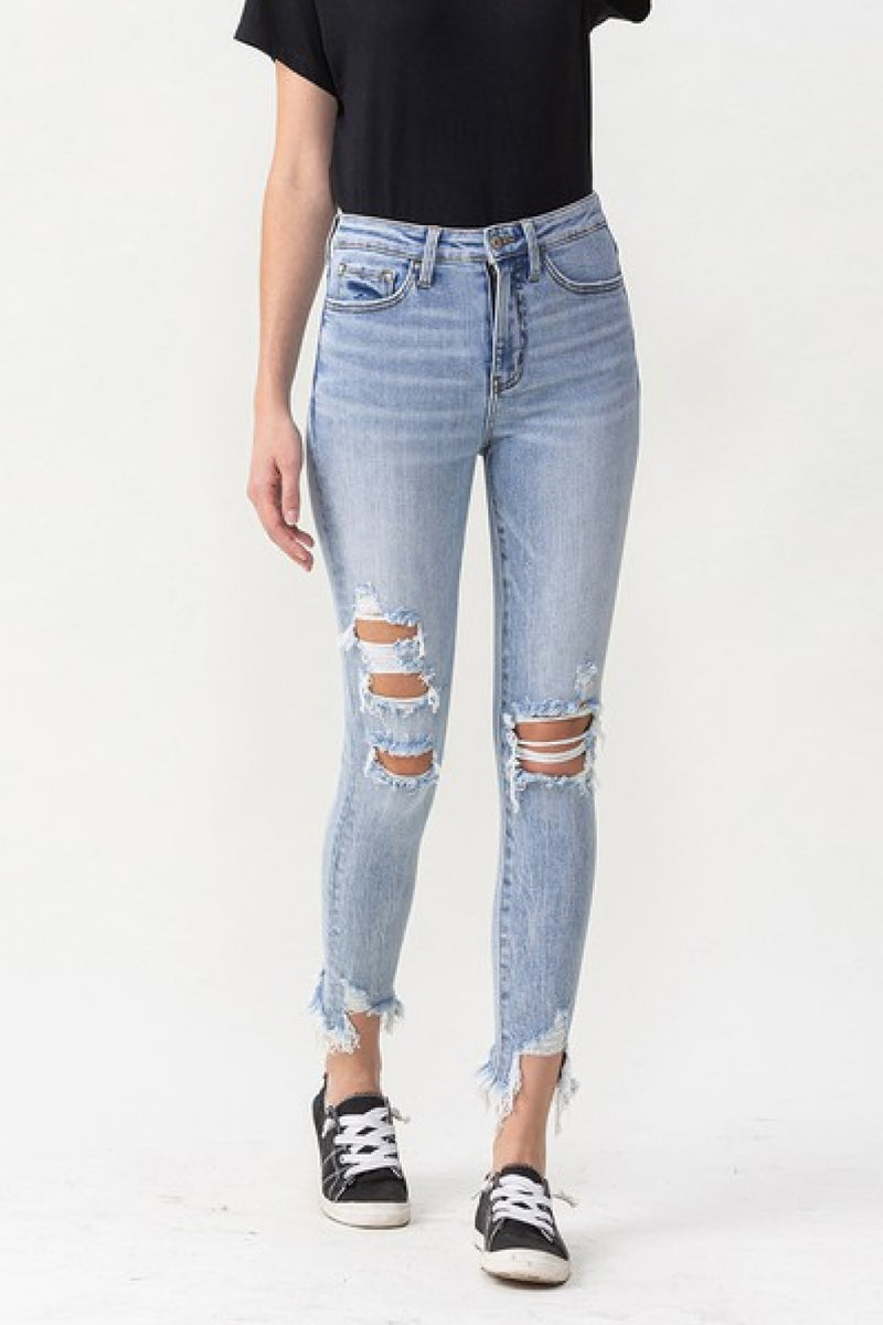 Lauren Lovervet Distressed High Rise Skinny Jeans