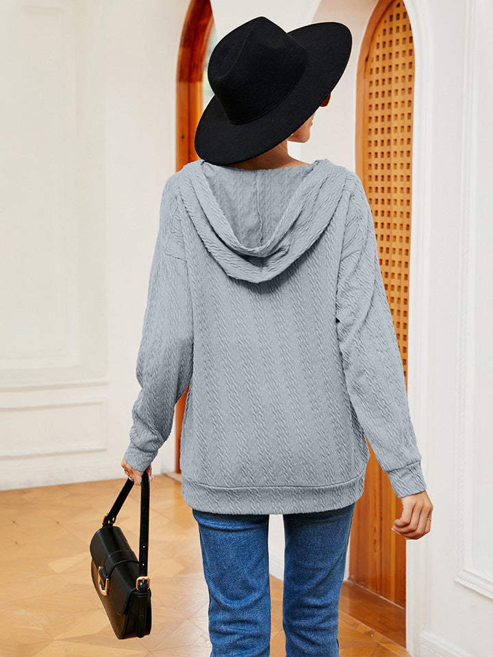 Thea Lace-Up Long Sleeve Hoodie