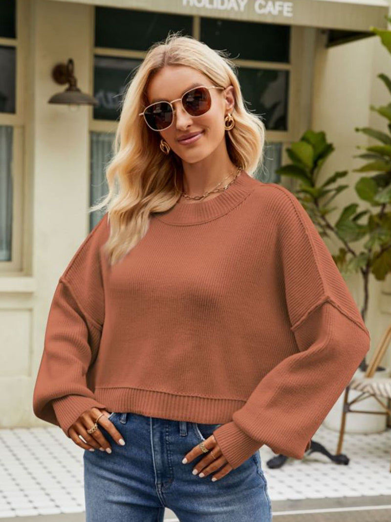 Bethany Round Neck Dropped Shoulder Sweater