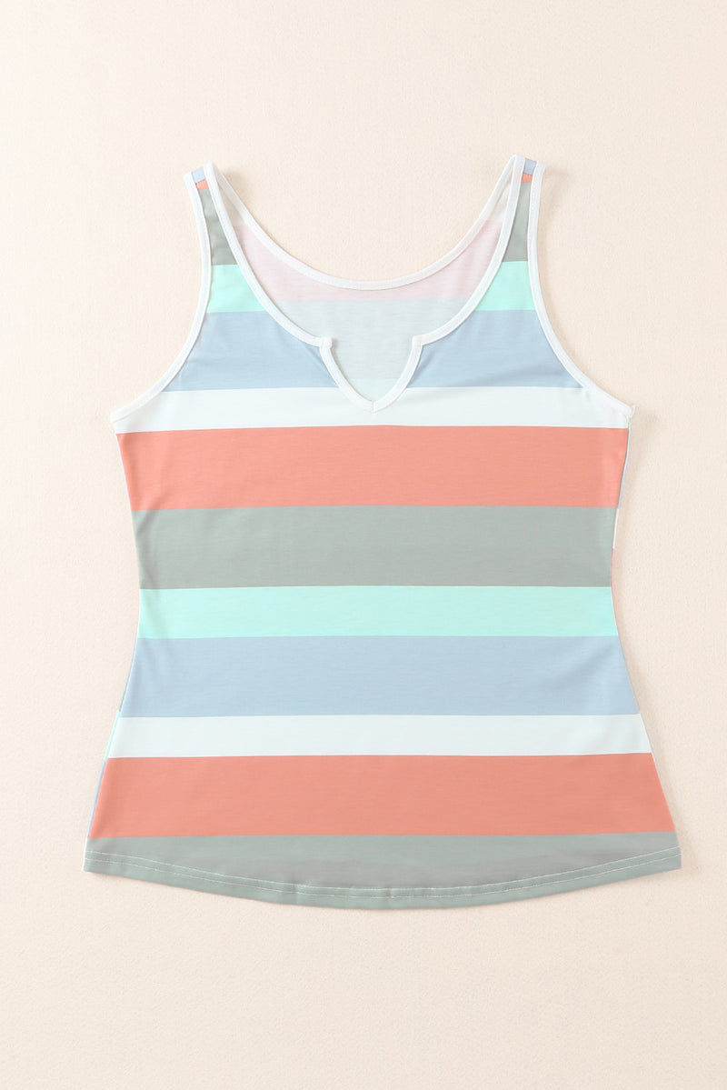 Tessie Striped Notched Neck Tank - Deal of the Day!