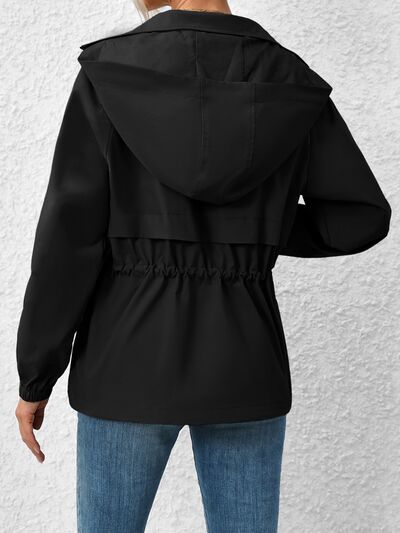 Aeryn Drawstring Zip Up Hooded Jacket