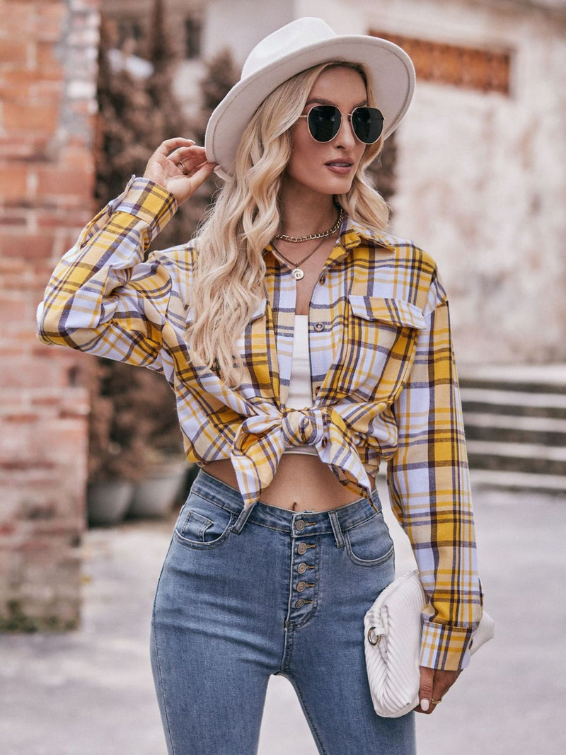 Emmaline Plaid Dropped Shoulder Longline Shirt - deal of the day!