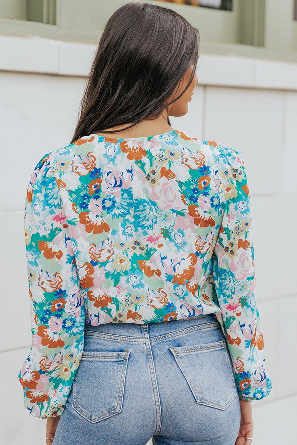 Ronnie Floral Long Balloon Sleeve Bodysuit -- Deal of the day