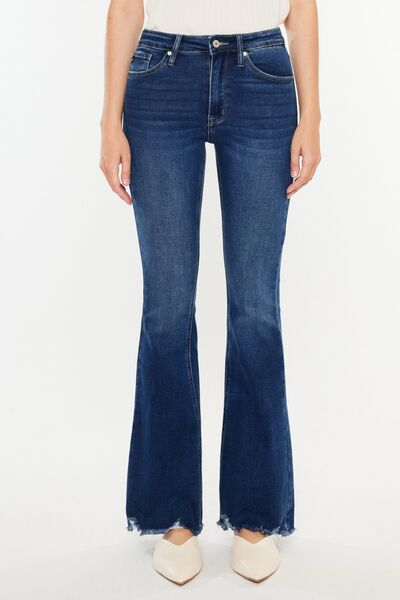 Alyson Cat's Whiskers Raw Hem Flare Jeans