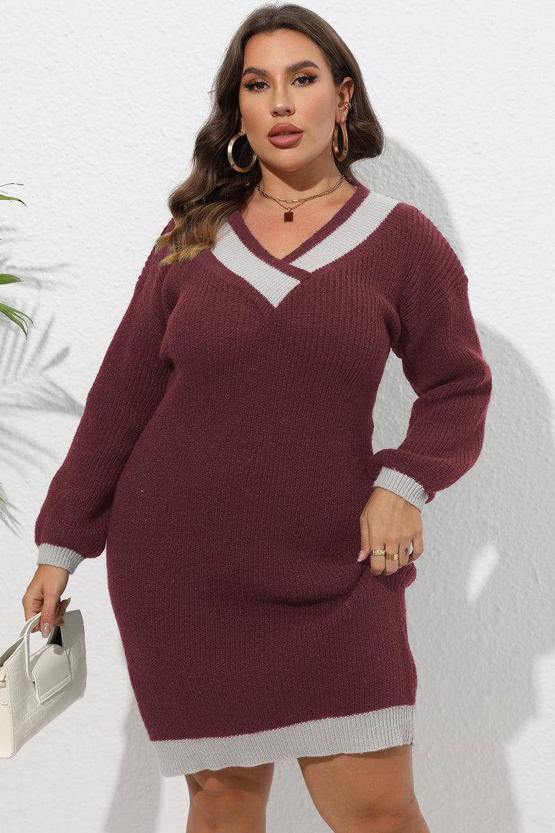 Liana Plus Size Long Sleeve Sweater Dress