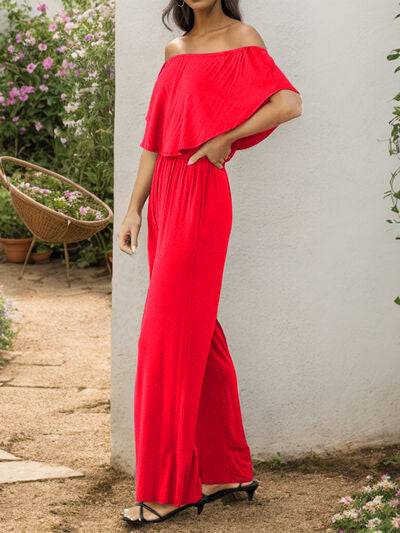 Daryl Off-Shoulder Wide Leg Jumpsuit -- Deal of the day!