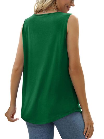Zoe Ruched Square Neck Tank