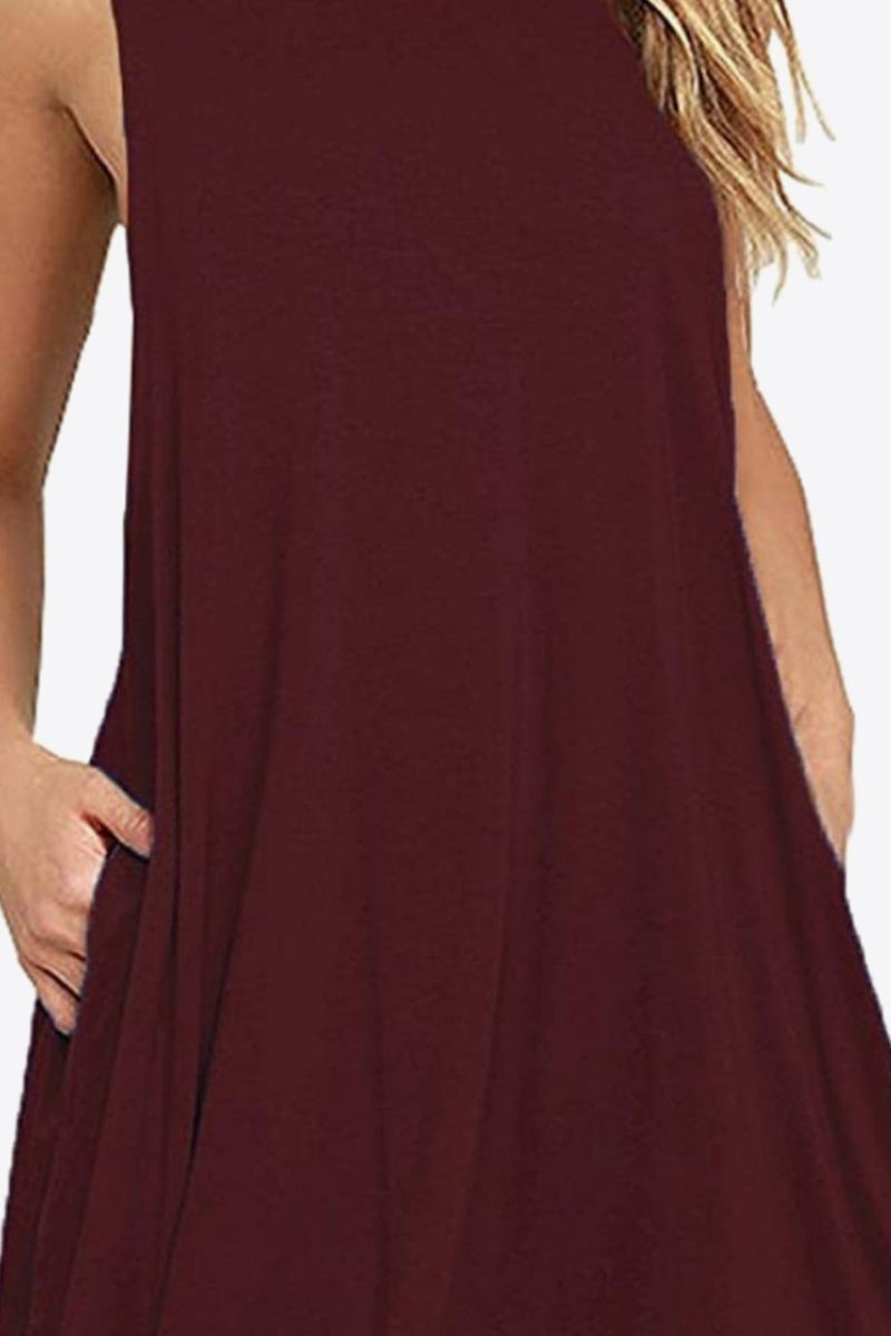 Deal of the Day Nora Round Neck Sleeveless Dress with Pockets