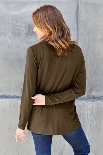 Paulette Basic Bae Full Size V-Neck Long Sleeve Top