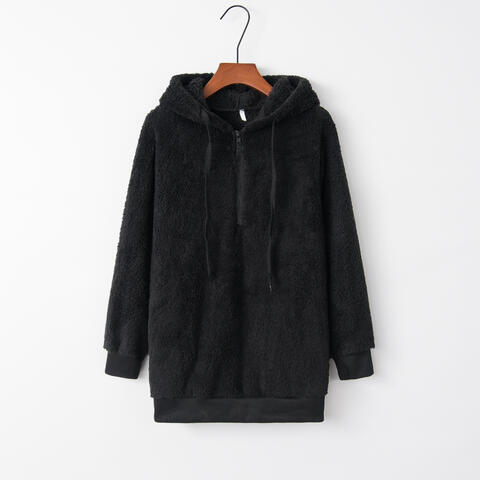 Henry Quarter-Zip Drawstring Teddy Hoodie - Deal of the Day