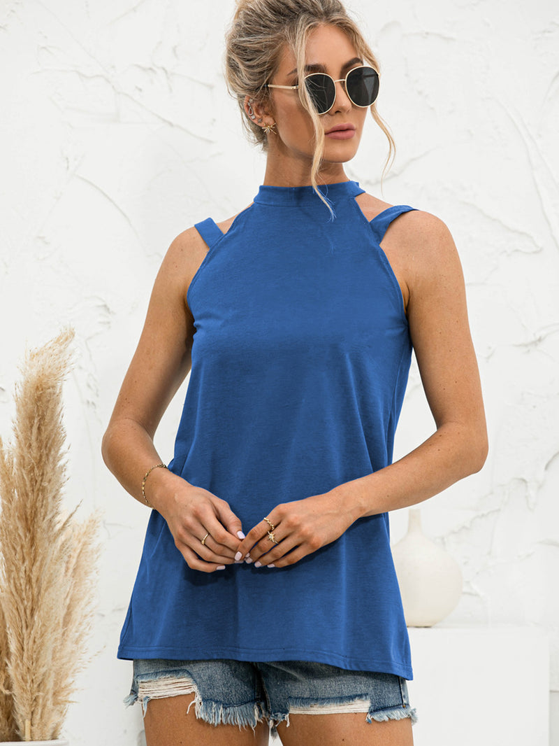 Deal of the Day June Cutout Mock Neck Tank