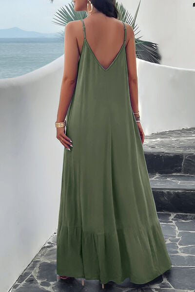 Brayley Backless Maxi Cami Dress with Pockets- Deal of the Day!