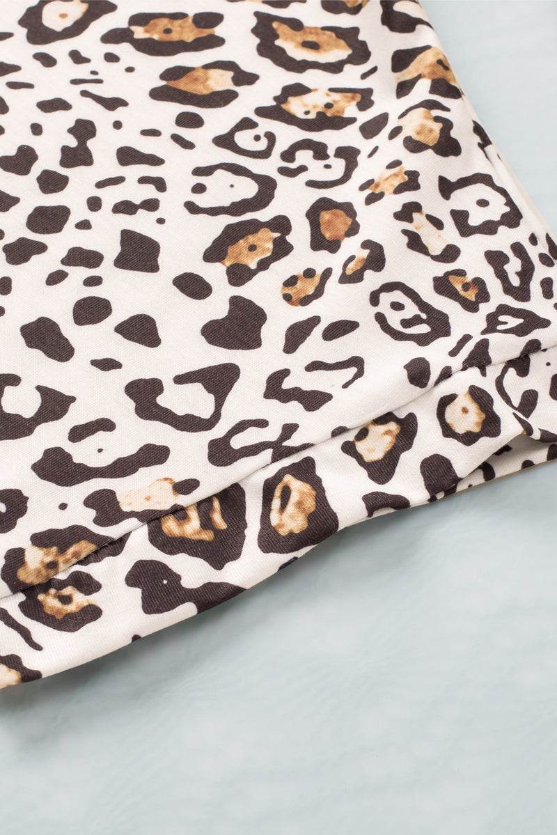 Elias Leopard V-Neck Short Sleeve Tee Shirt - Deal of the Day!