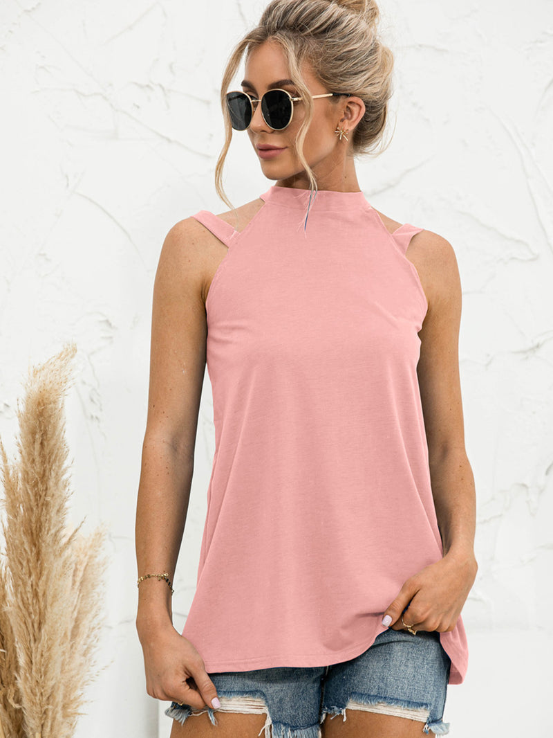 Deal of the Day June Cutout Mock Neck Tank