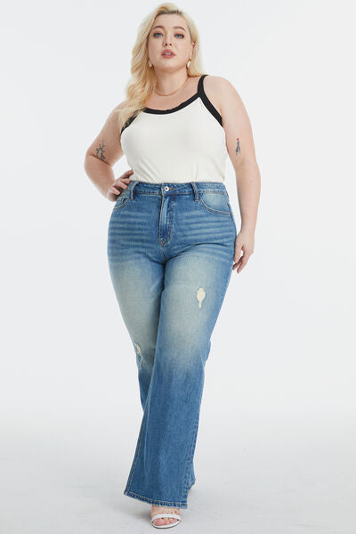 Aelin Full Size Ultra High-Waist Gradient Bootcut Jeans
