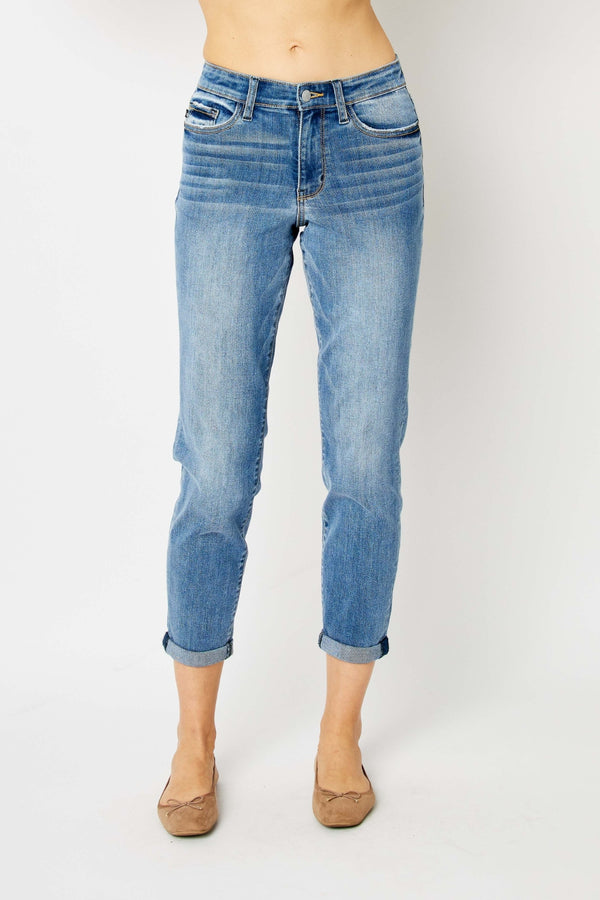 Canon Judy Blue Full Size Cuffed Hem Slim Jeans