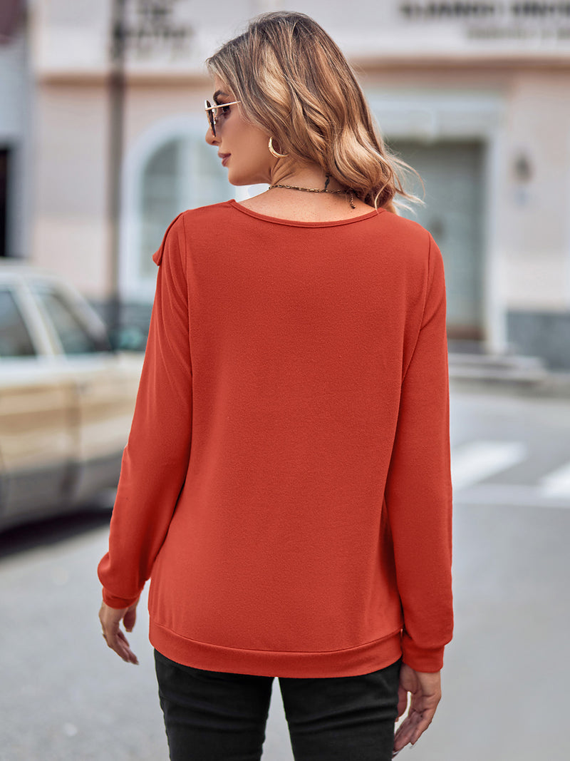 Hollie Mae Ruffled Round Neck Long Sleeve Top -- Deal of the day!