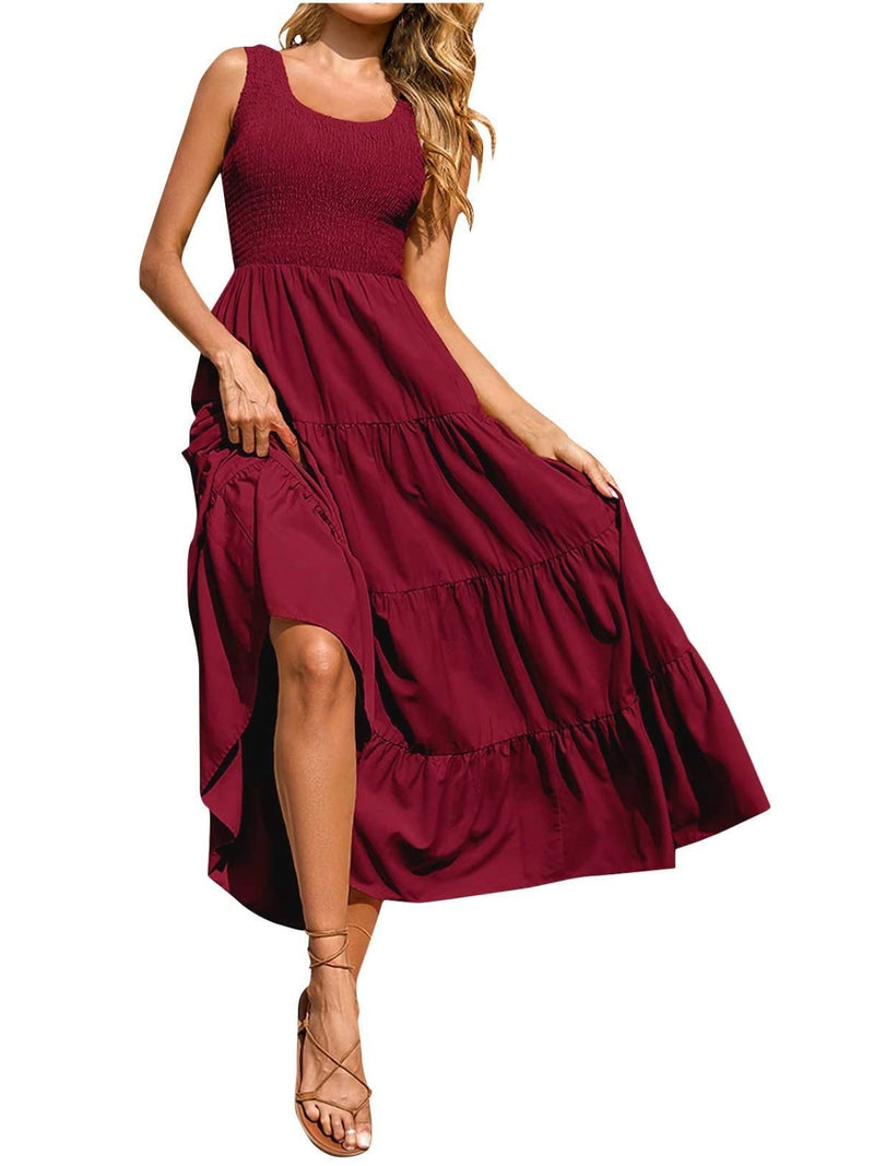 Chelsey Tiered Smocked Wide Strap Dress
