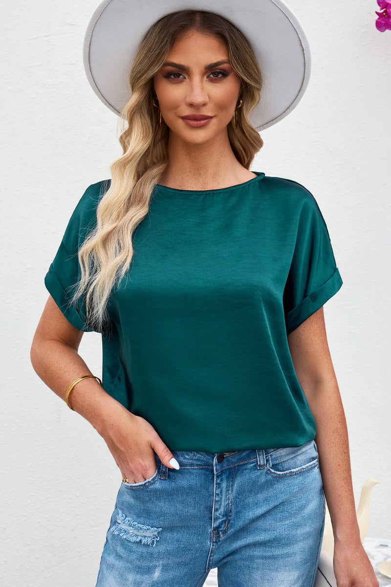 Millicent Round Neck Cuffed Sleeve Top