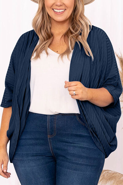 Branya Plus Size Ribbed Cocoon Cover Up