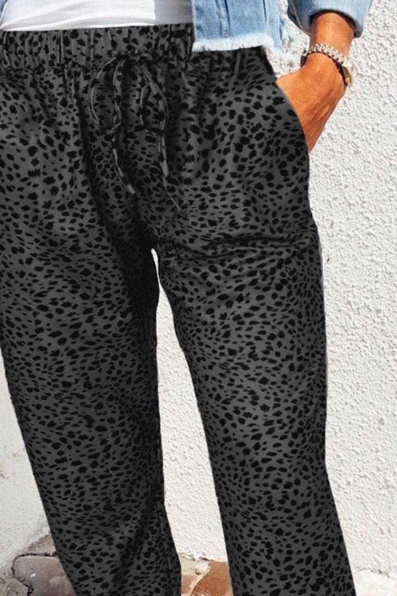 Bodi Double Take Leopard Print Joggers with Pockets