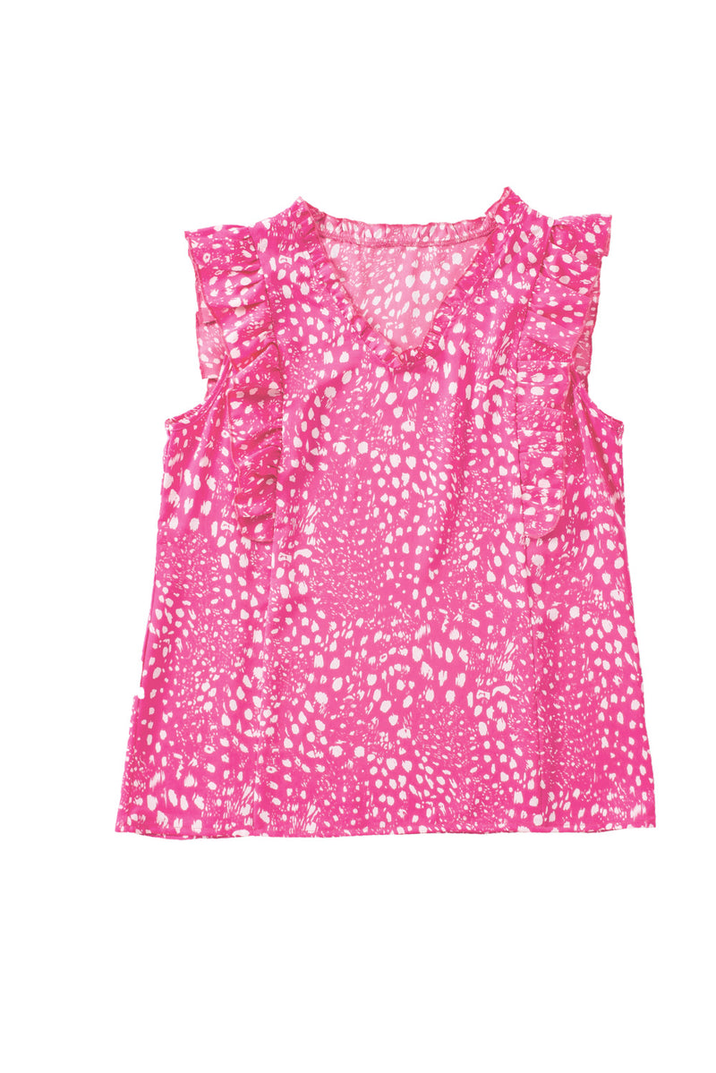 Sasha Printed V-Neck Butterfly Sleeve Tank - Deal of the Day!