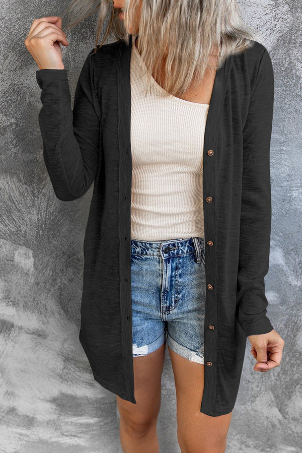 Caroline Button Down Long Sleeve Longline Cardigan -- Deal of the day!
