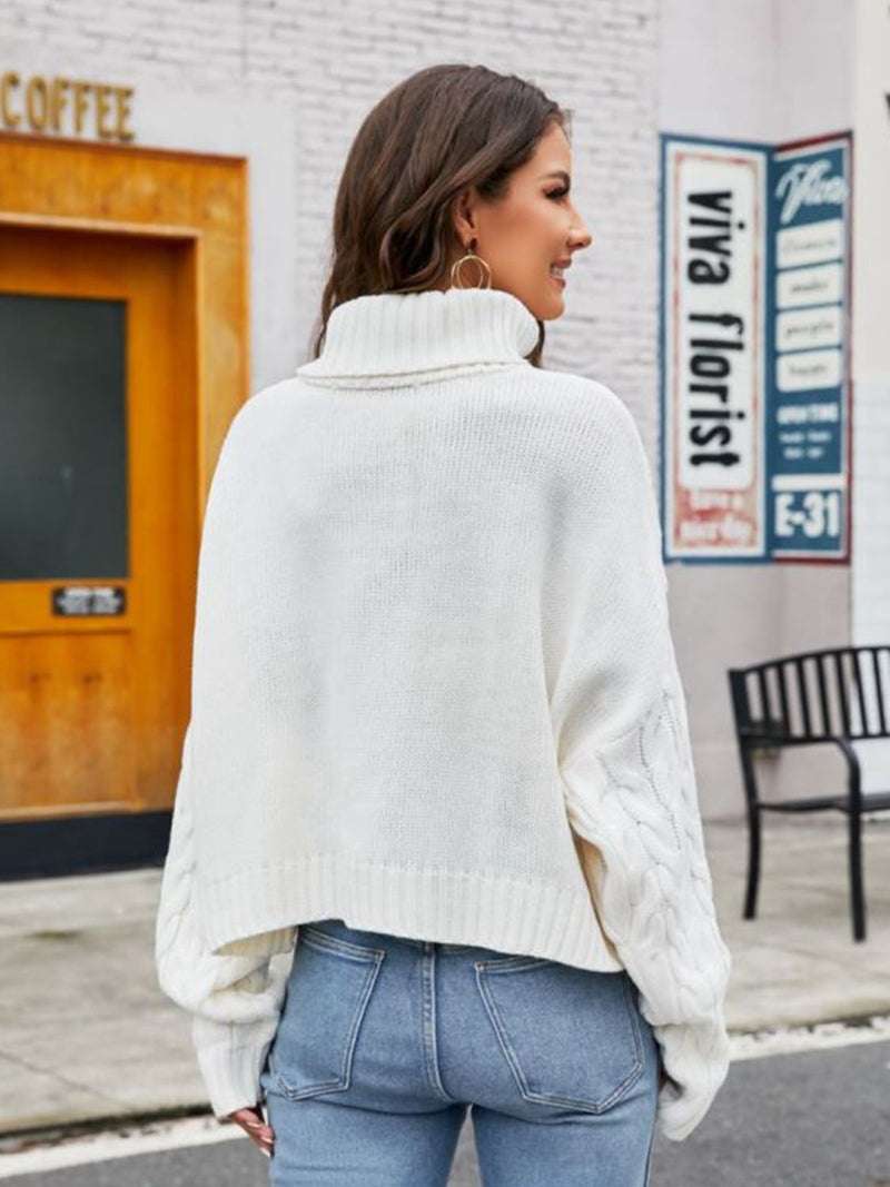 Kyra Turtle Neck Cable-Knit Sweater