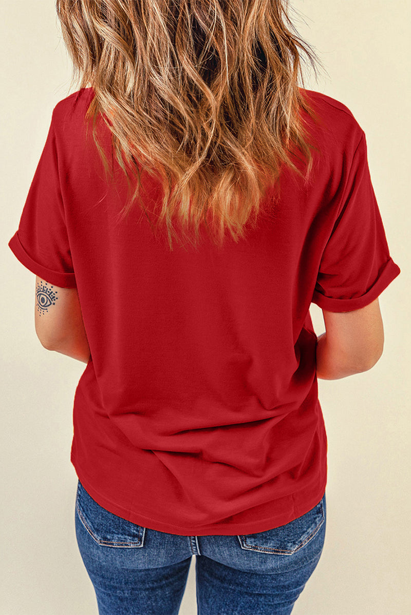 Eve Round Neck Cuffed Short Sleeve Tee -- deal of the day!