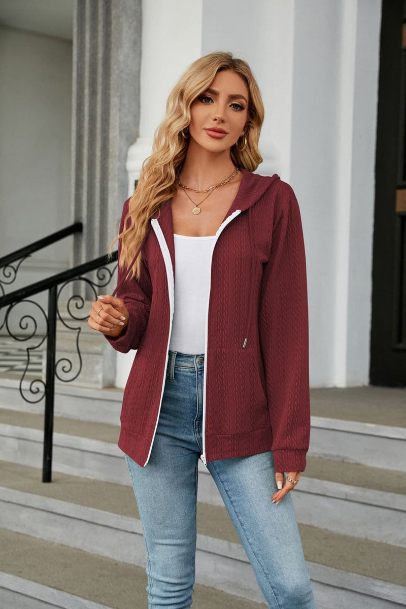 Lola Zip-Up Hooded Jacket with Pockets -- Deal of the day!