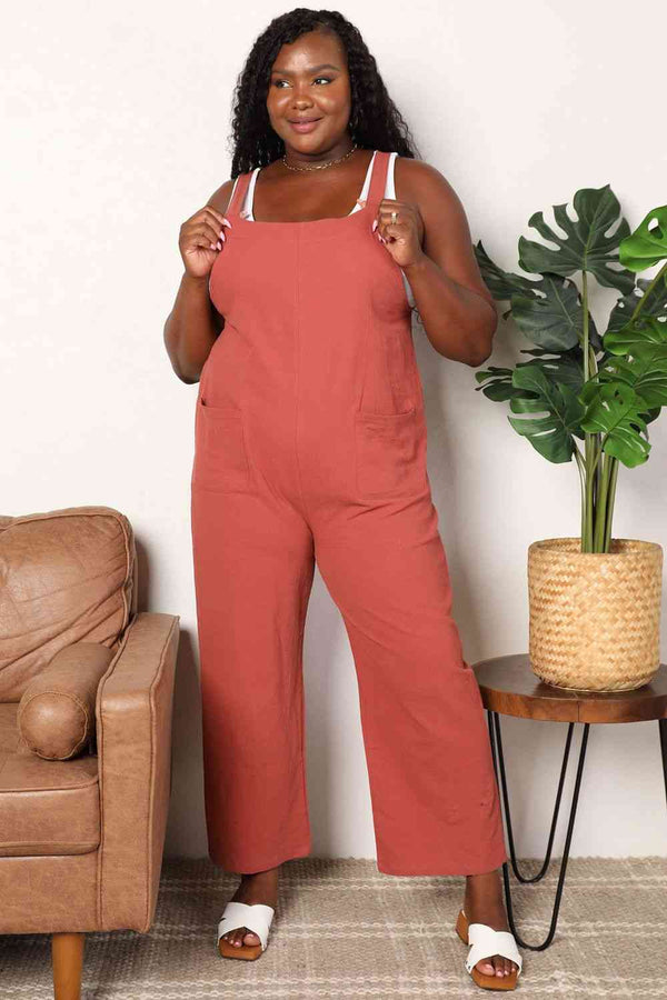 Dylan Wide Leg Overalls with Front Pockets