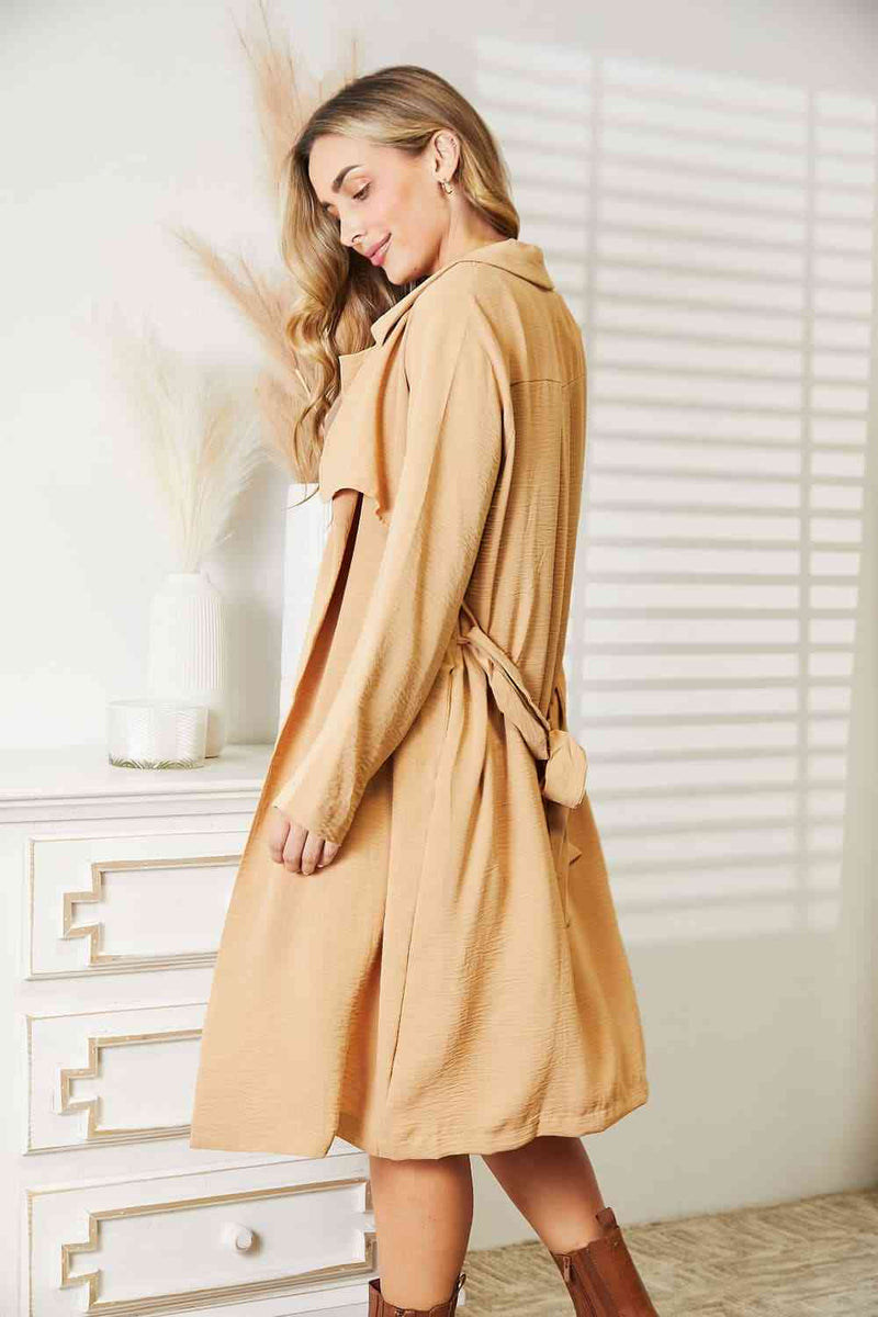 Cade Full Size Tied Trench Coat with Pockets