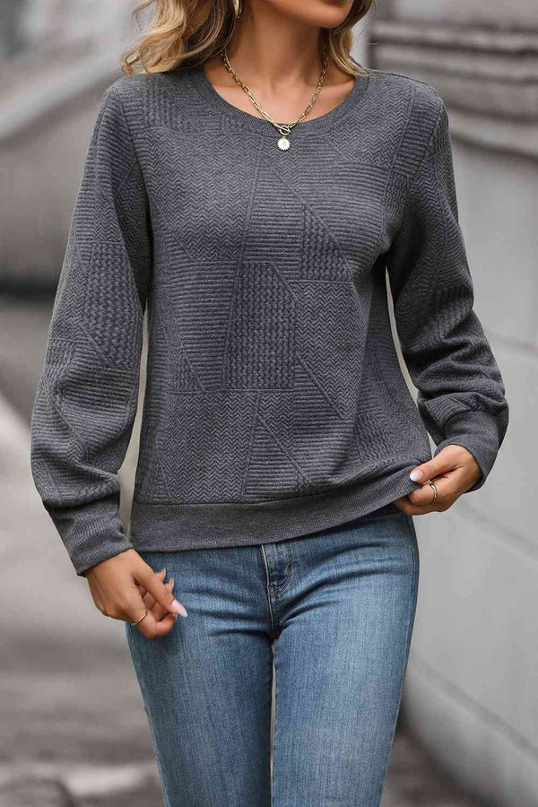 Callie Round Neck Long Sleeve Sweatshirt