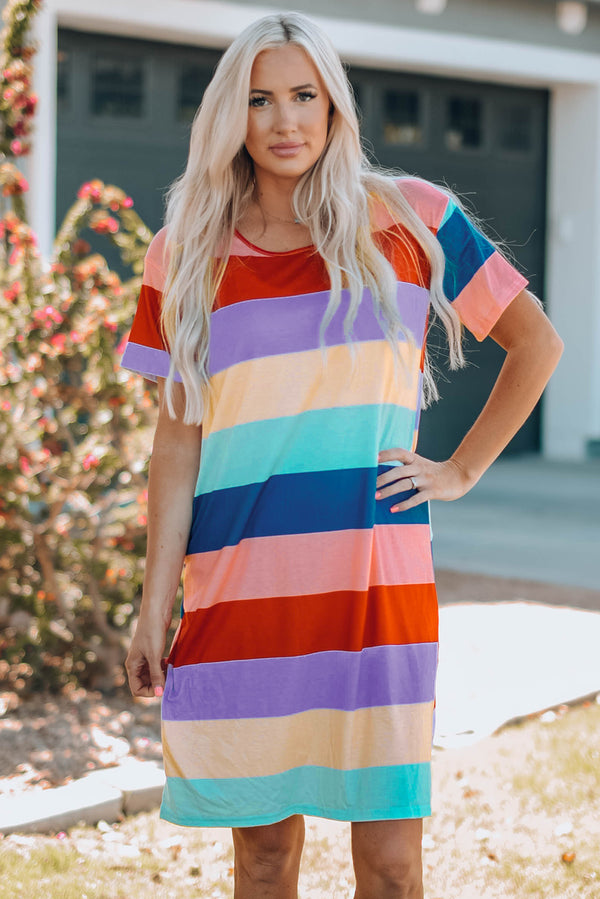 Sally Women Color Block Side Slit Mini Dress - Deal of the day!