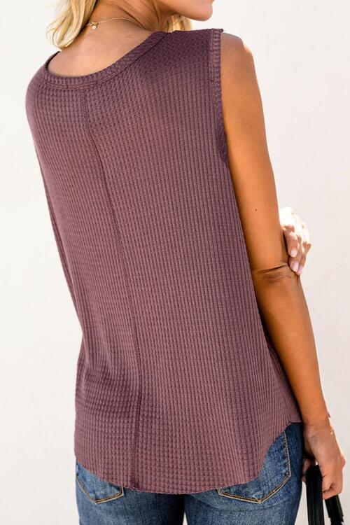 Taylor Waffle Knit Round Neck Tank  -- Deal of the day!