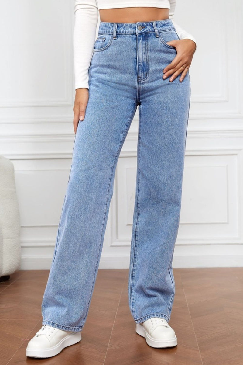 Zander High Waist Straight Jeans