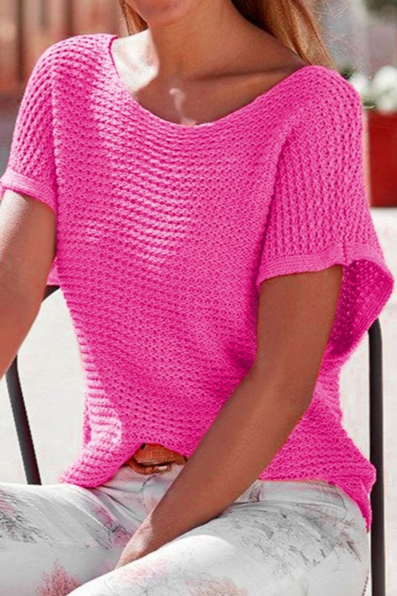Larissa Boat Neck Short Sleeve Sweater
