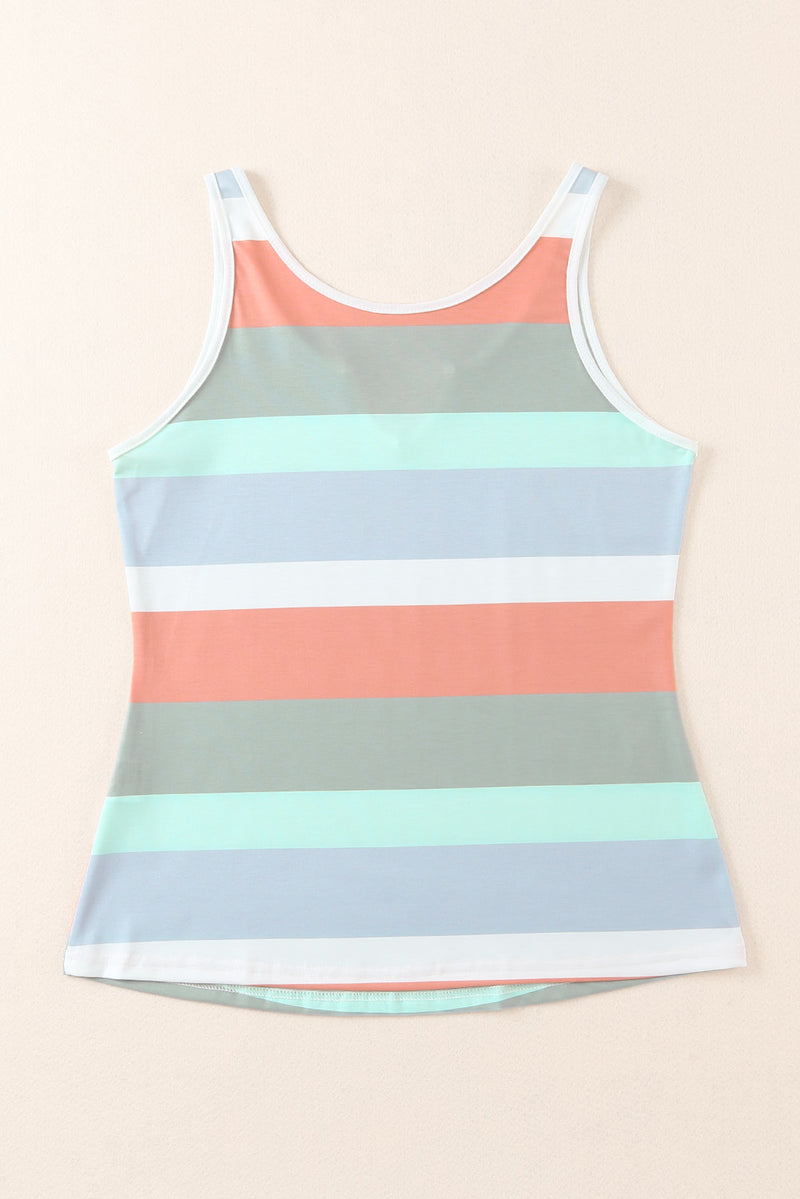 Tessie Striped Notched Neck Tank - Deal of the Day!