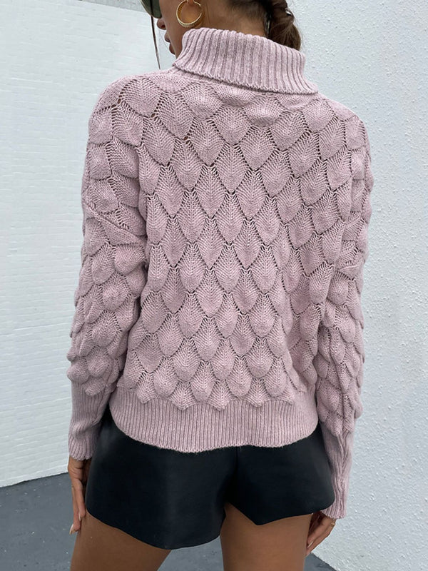 Simone Turtle Neck Ribbed Long Sleeve Sweater
